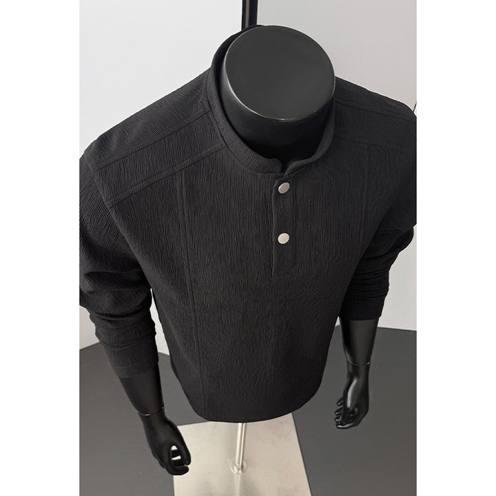 Men's High-Quality Long-Sleeved Sweater with Button Placket Mune Fashion