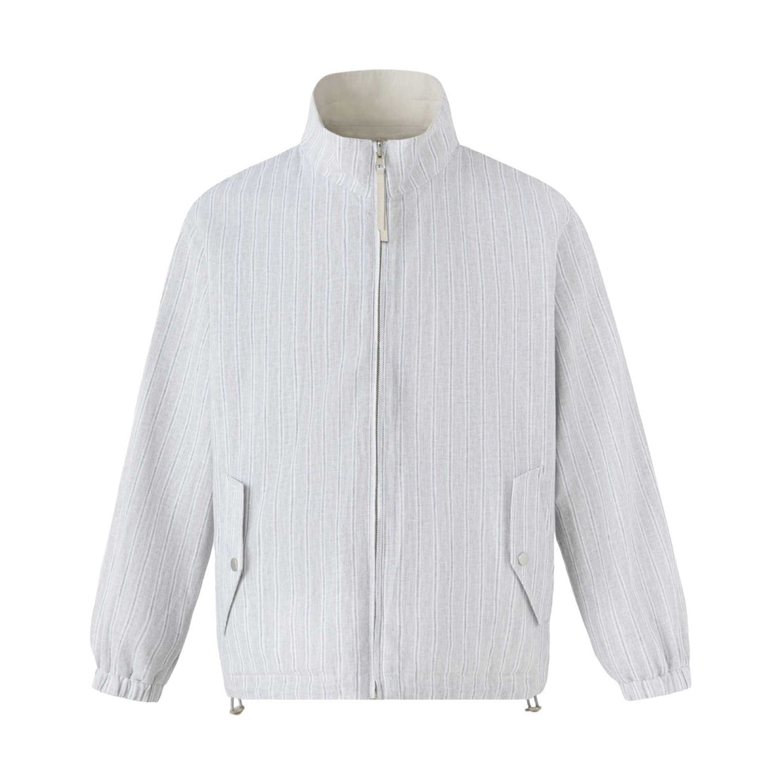 Unisex Short Cut Structured Boxy Blouson Jacket with High Stand Collar and Snap Flap Pockets Mune Fashion