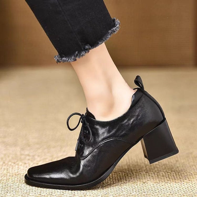 Ladies Elegant High Heels with Lacing Mune Fashion