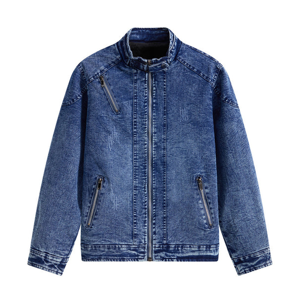 Men's denim jacket with side pockets Mune Fashion