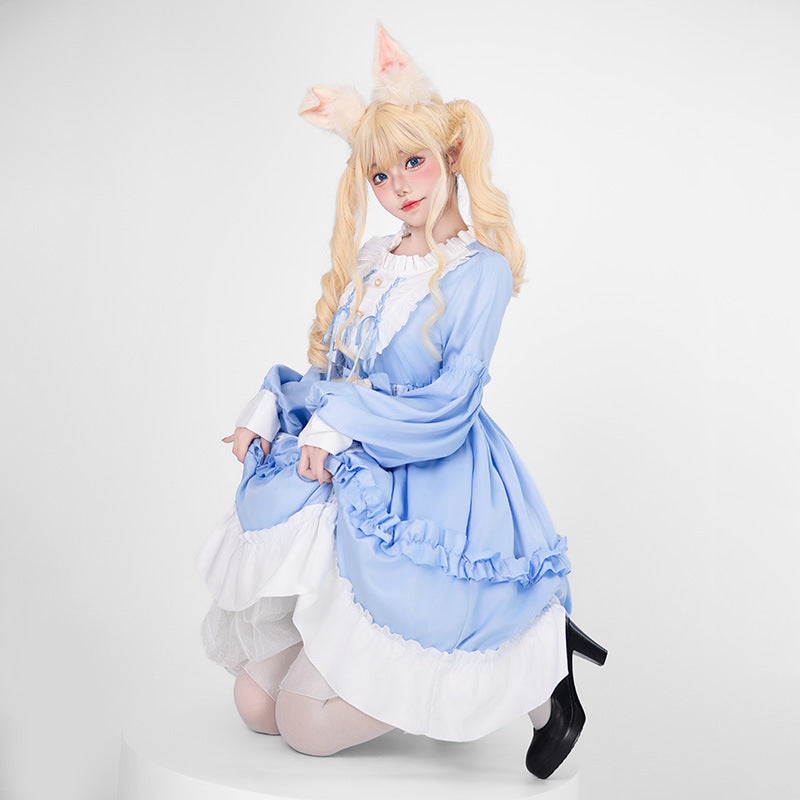 Women's Playful Costume Dress with Ruffles and Teddy Bear Motif Mune Fashion