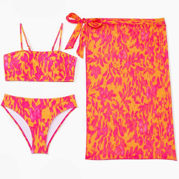 Women's Two-Piece Swimsuit Set with Colorful Floral Pattern Mune Fashion