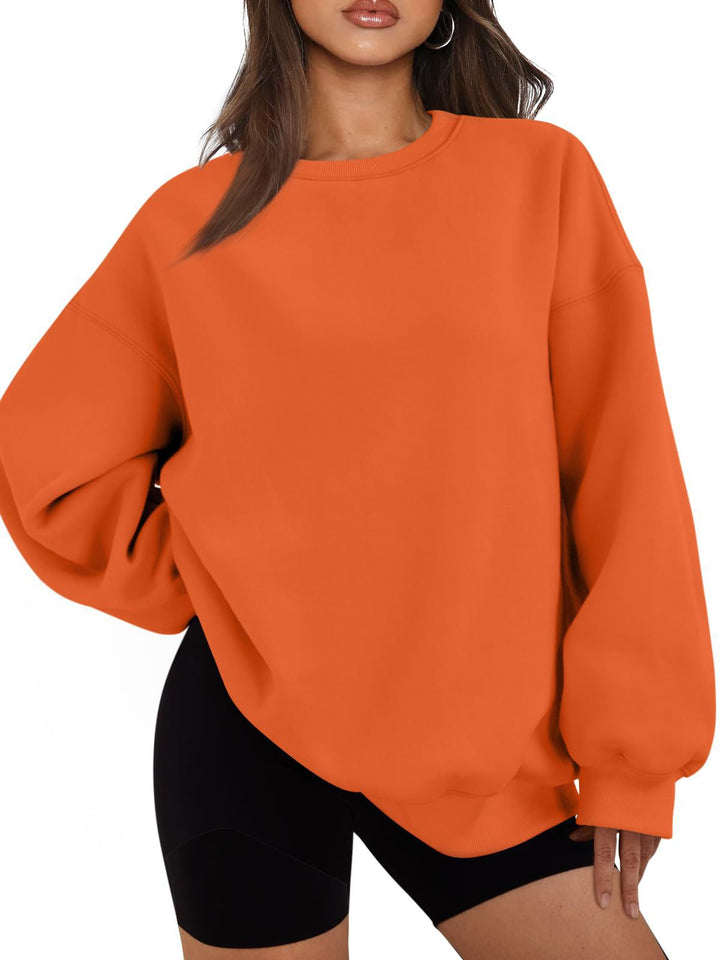 Women's Boxy Crewneck Sweatshirt with extra wide fit, raglan sleeves, and soft fleece lining Mune Fashion