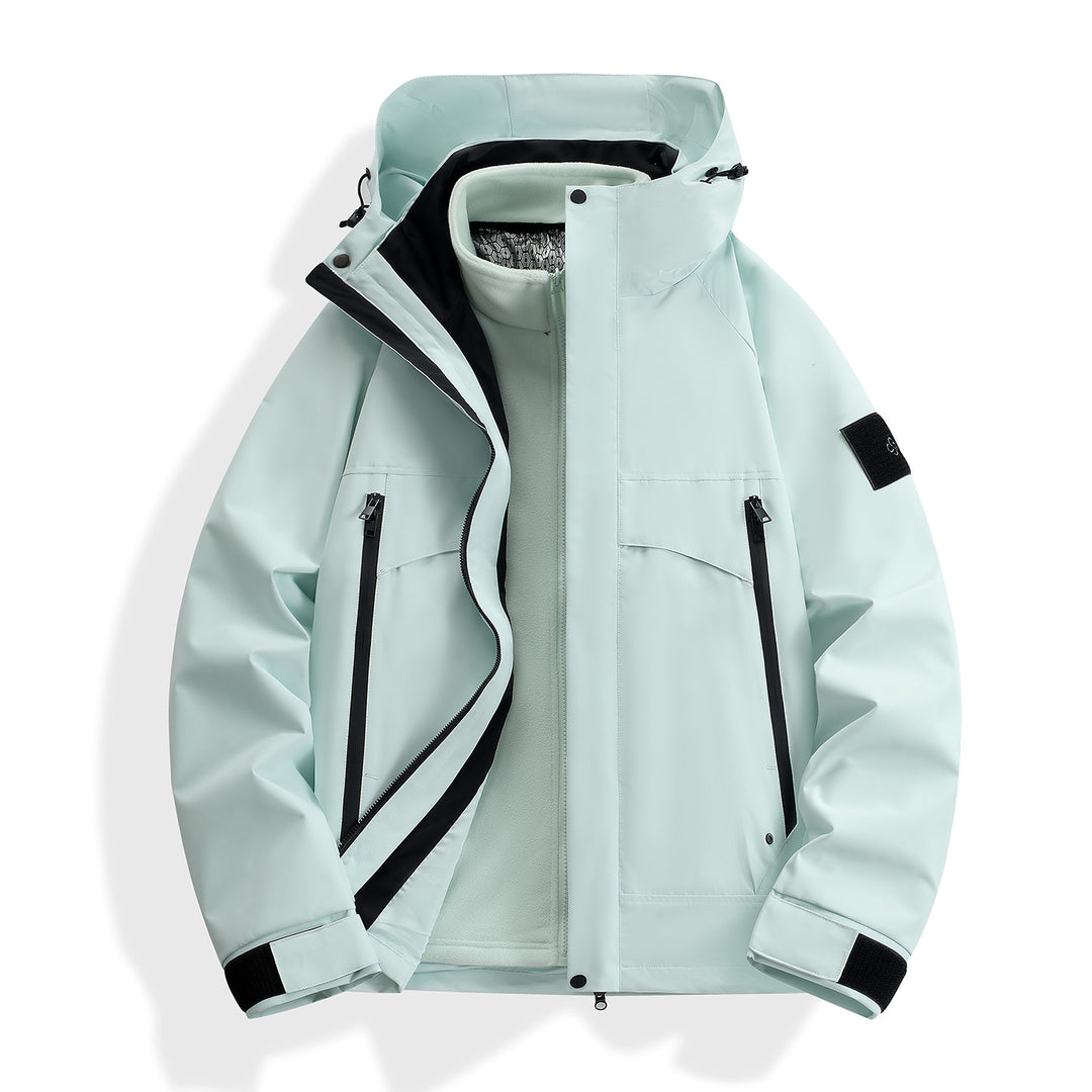 Women's waterproof modular parka with removable fleece inner jacket and technical hood Mune Fashion