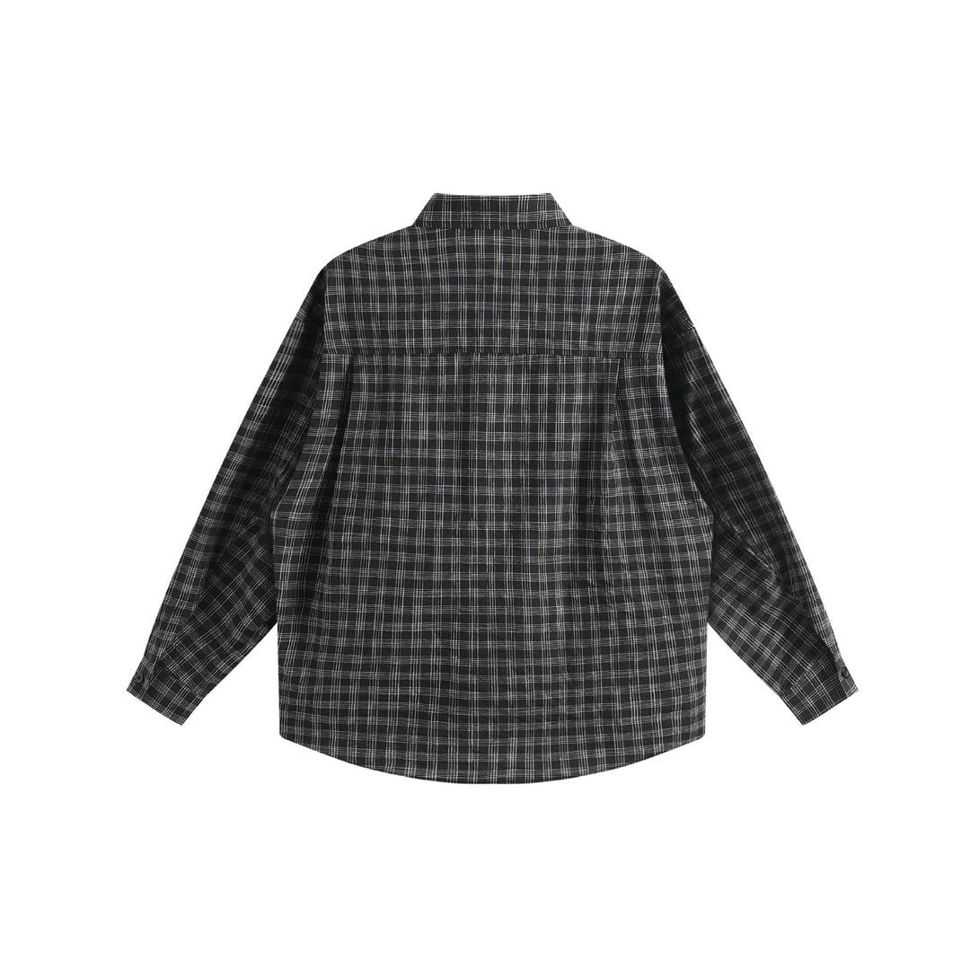 Unisex Oversize Shirt Jacket made of lightweight cotton blend with raglan sleeves and fine checked pattern Mune Fashion