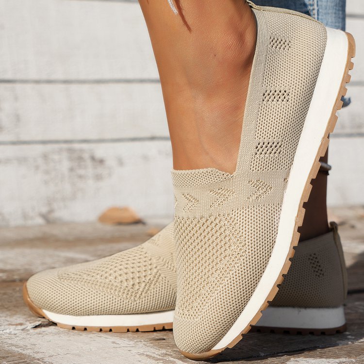 Women Breathable Knit Slippers with Memory Footbed and Non-Slip Sole Mune Fashion