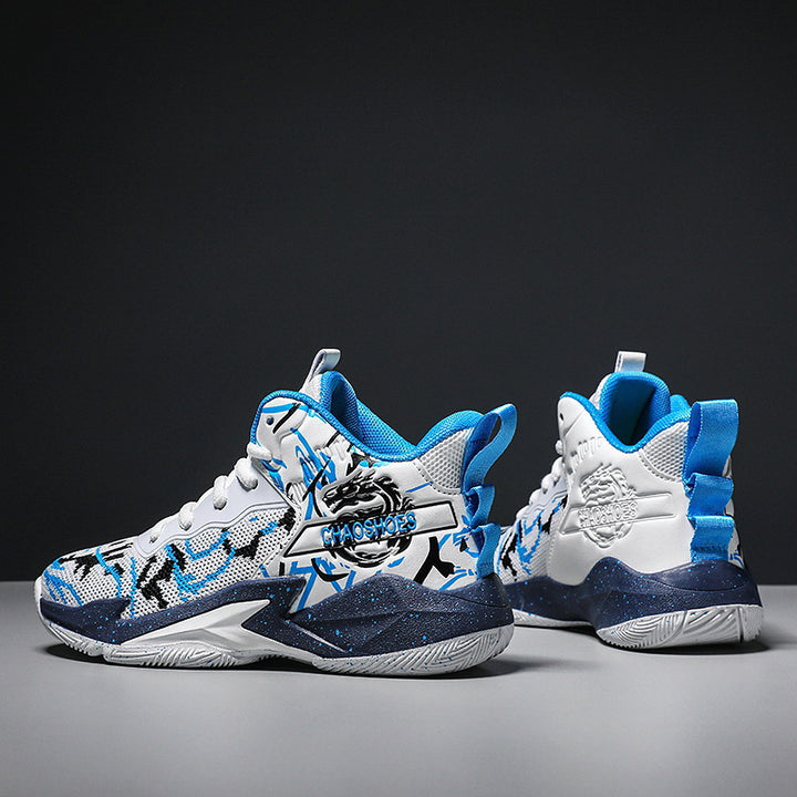 Men's High-Top Basketball Sneaker with Knitted Mesh Upper, Sturdy Heel Cap, and Grippy Profile Sole Mune Fashion