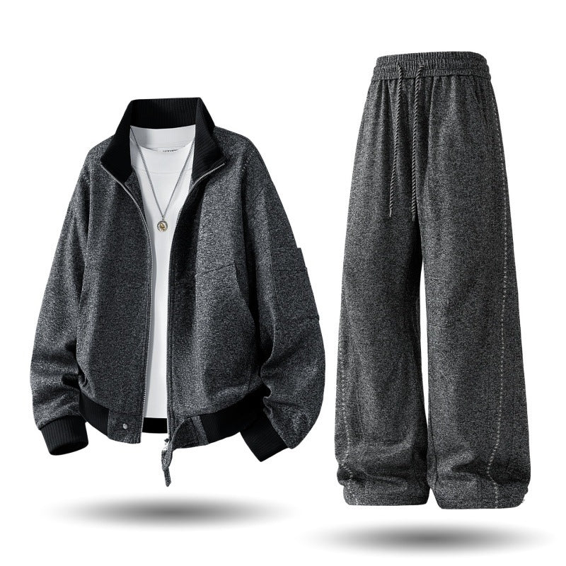 Men's comfortable oversized leisure training suit with zip-up jacket and loose joggers Mune Fashion