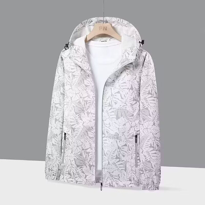 Women’s Breathable Hooded Jacket with Trendy Leaf Print Mune Fashion