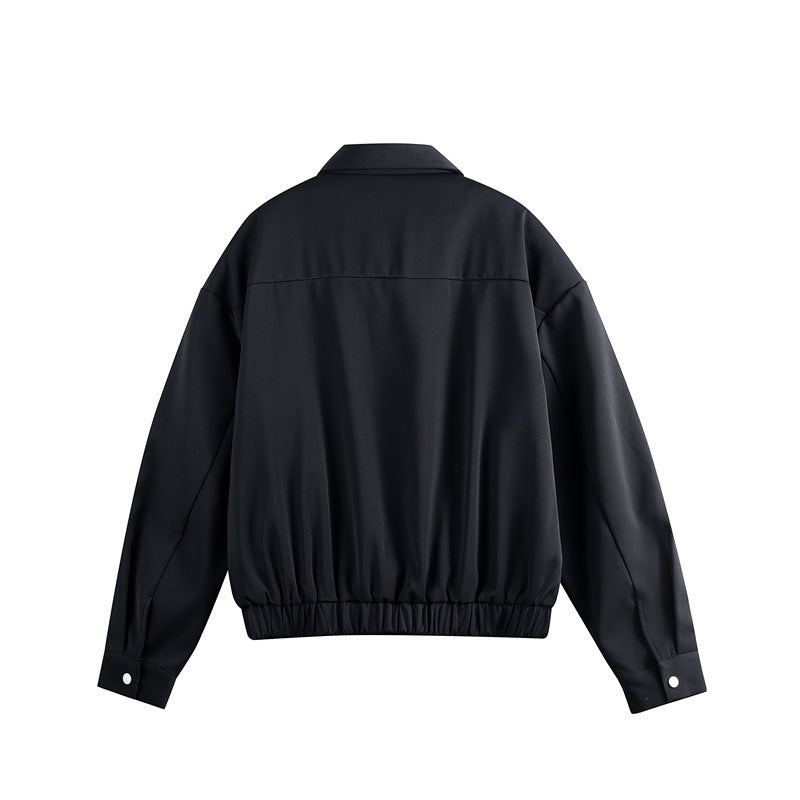 Unisex Lightweight Blouson with Lapel Collar, Hidden Zipper and Elastic Hem Mune Fashion