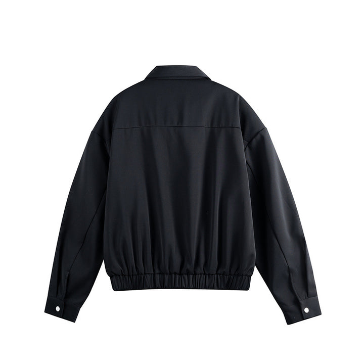 Unisex Lightweight Blouson with Lapel Collar, Hidden Zipper and Elastic Hem Mune Fashion