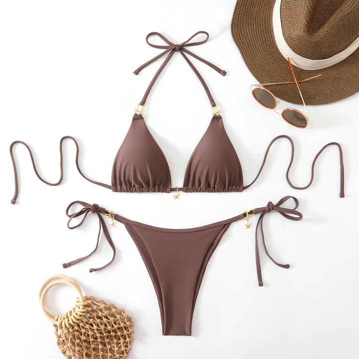 Ladies triangle bikini with elegant knot detail and fashionable accents Mune Fashion