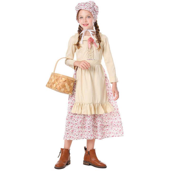 Girls' farmhouse dress with floral details Mune Fashion