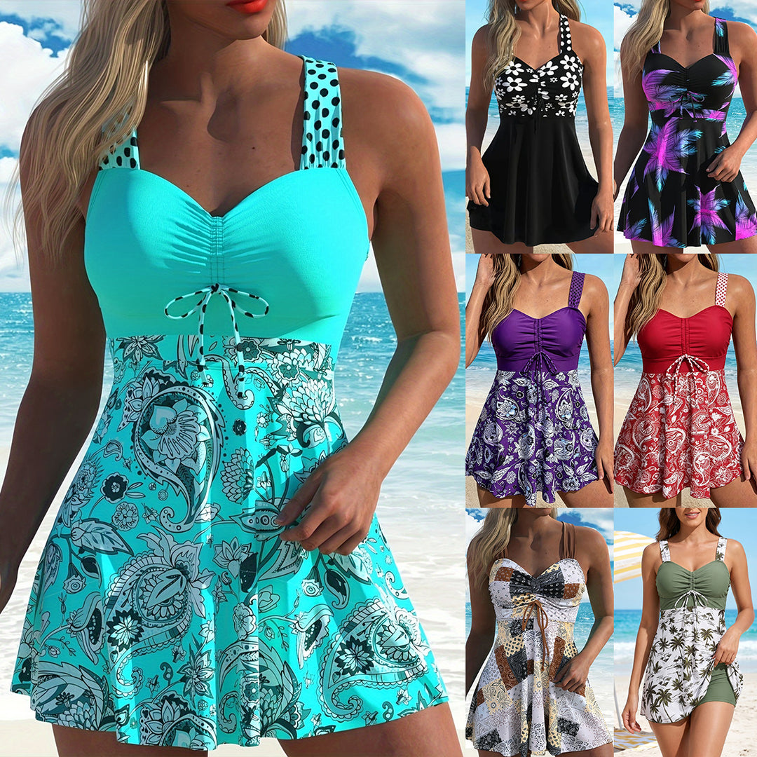 Ladies figure-flattering tankini with fashionable skirt Mune Fashion