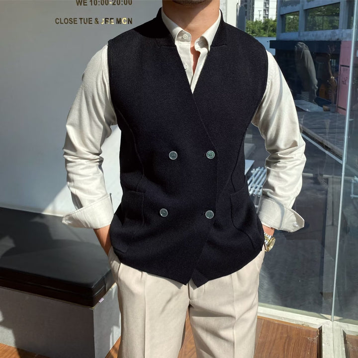Men's Fashion Vest with Double Button Placket Mune Fashion