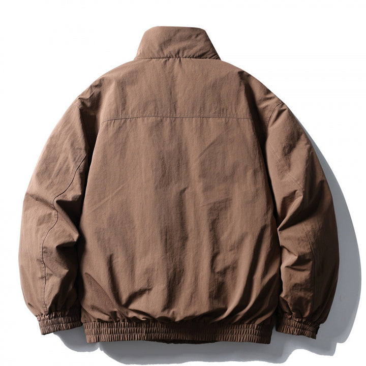 Men's Boxy Field Jacket with High Stand Collar, Padded Lining, and Flap Pockets Mune Fashion
