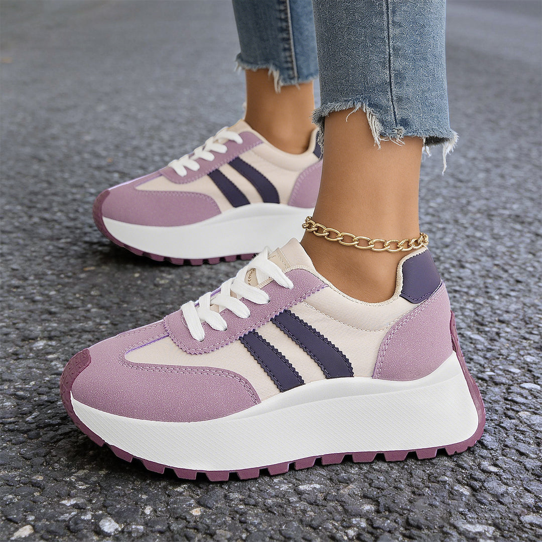 Ladies' nan platform chunky sneakers with reinforced toe cap, profiled rubber outsole, and shock-absorbing EVA midsole Mune Fashion