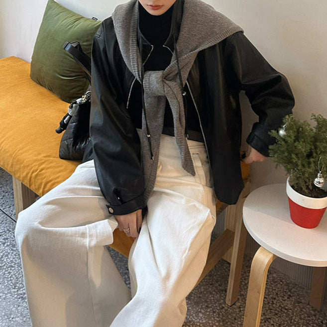 Women's Stylish Blouson Jacket with High Collar Mune Fashion