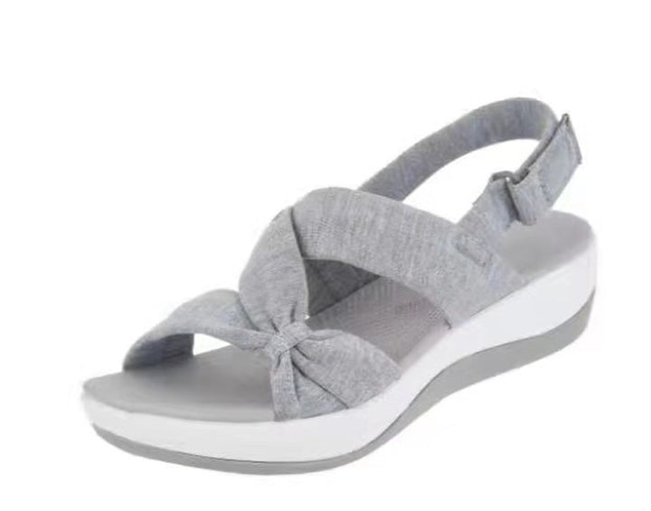 Women's low platform sandal with ergonomic comfort footbed and adjustable heel strap Mune Fashion