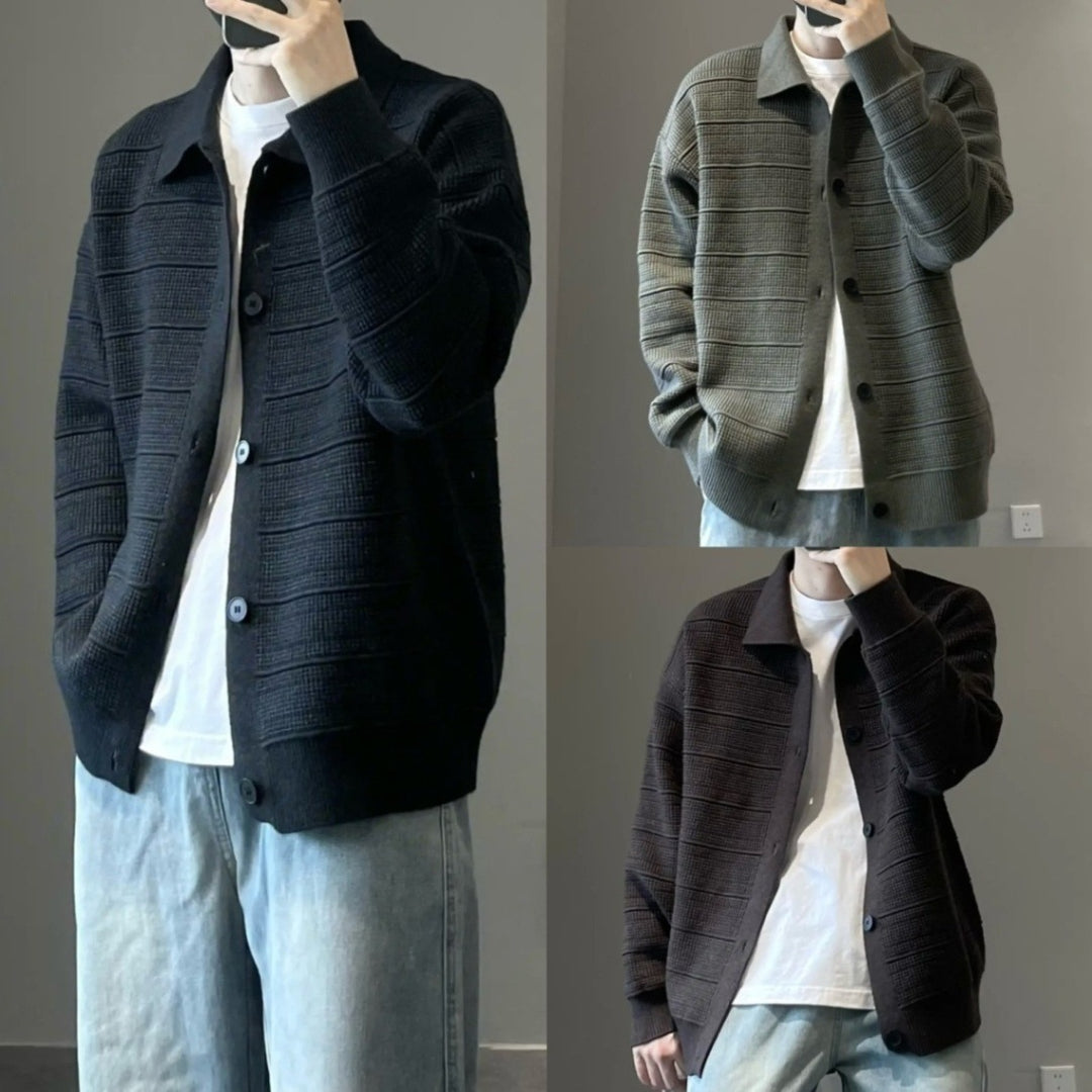 Men's Stylish Cardigan with Textured Design Mune Fashion