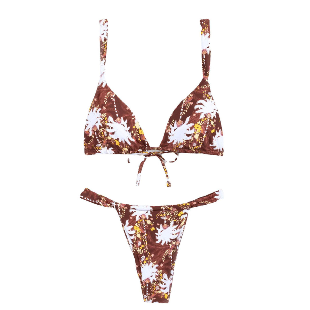Women's floral patterned triangle bikini with high cut Mune Fashion