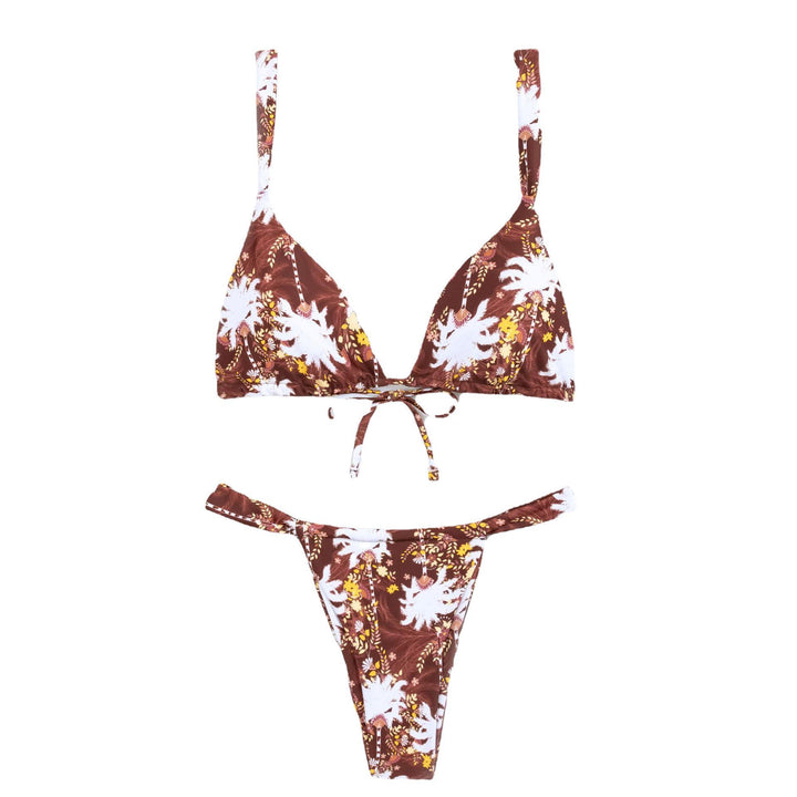 Women's floral patterned triangle bikini with high cut Mune Fashion