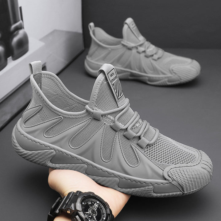 Men's breathable knit sneakers with reinforced toe cap, cushioned comfort insole, and slip-resistant rubber outsole Mune Fashion