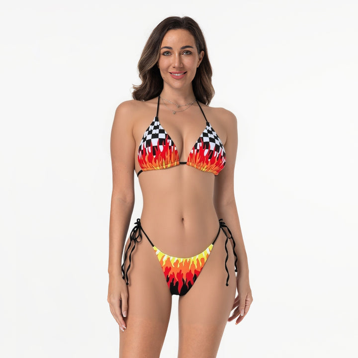 Women's Trendy Two-Piece with Fiery Patterns Mune Fashion