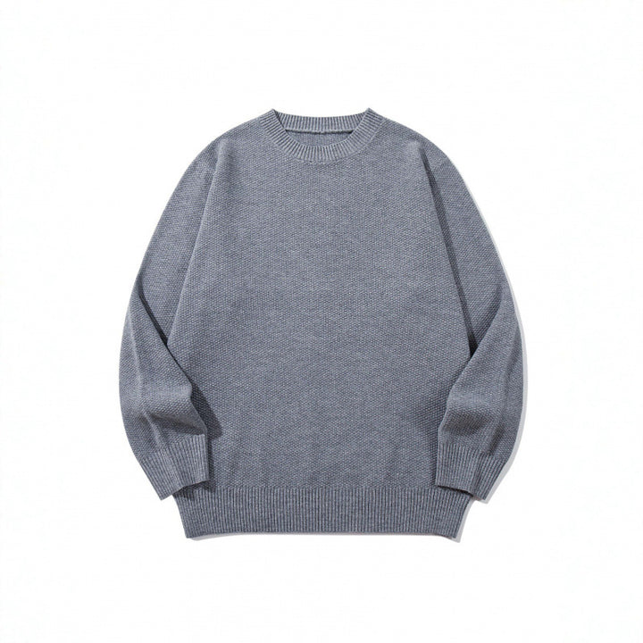 Unisex Boxy fine knit pullover with waffle structure and ribbed hem Mune Fashion