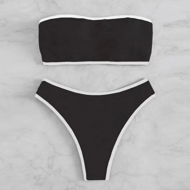 Women's Bandeau Bikini Set with Textured Design Mune Fashion