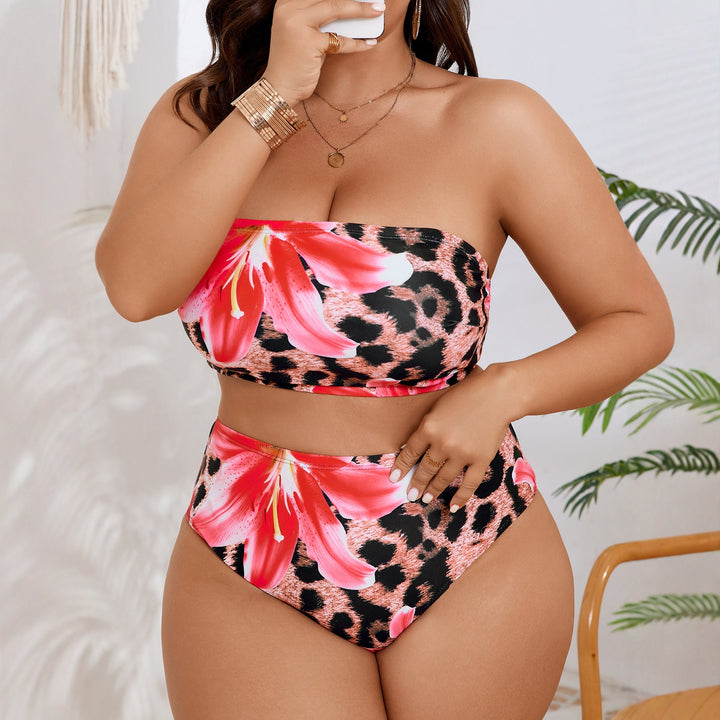 Ladies High-Cut Bikini Set with Colorful Floral Design Mune Fashion