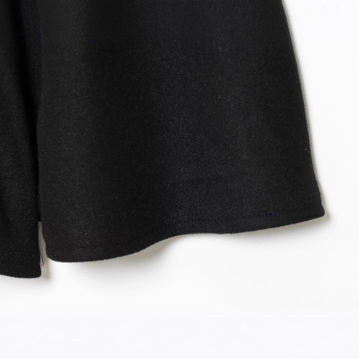 Women's Short Wool Cape with Stand-Up Collar, Ties Belt and A-Line Silhouette Mune Fashion