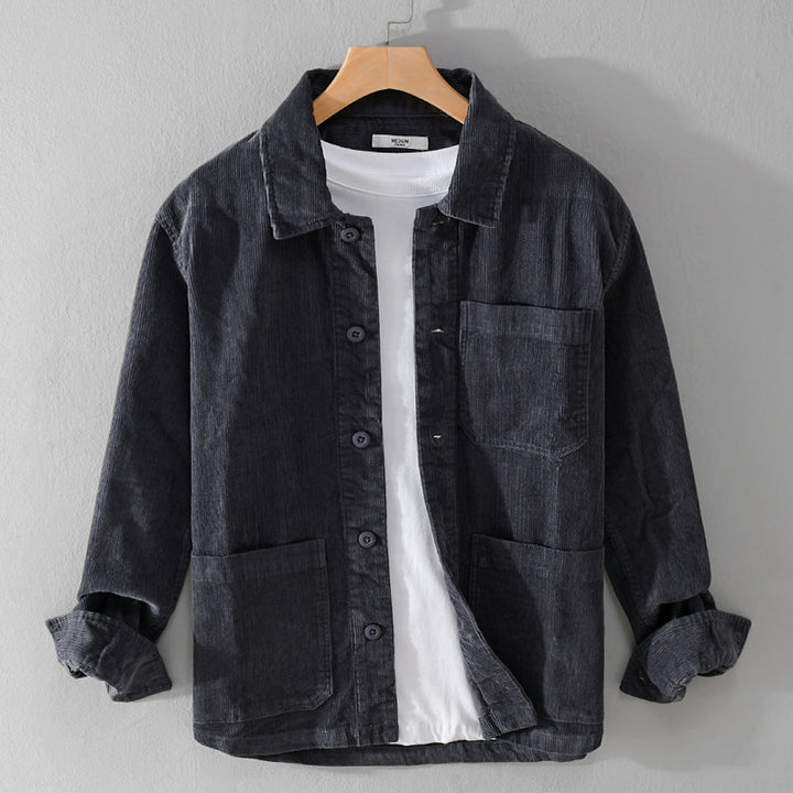 Men's corduroy overshirt jacket with patch pockets and casual fit Mune Fashion