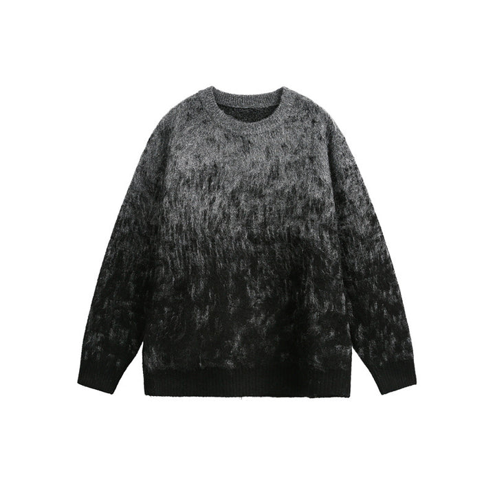 Unisex Oversize Chunky Knit Sweater with Gentle Color Gradient and Round Neck Mune Fashion