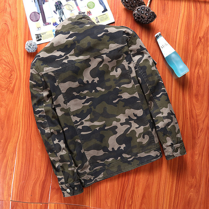 Men's camouflage field jacket in utility look with multiple pockets and shoulder epaulettes Mune Fashion
