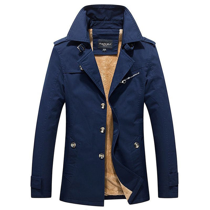 Men's trench peacoat mix jacket with Sherpa lining Mune Fashion