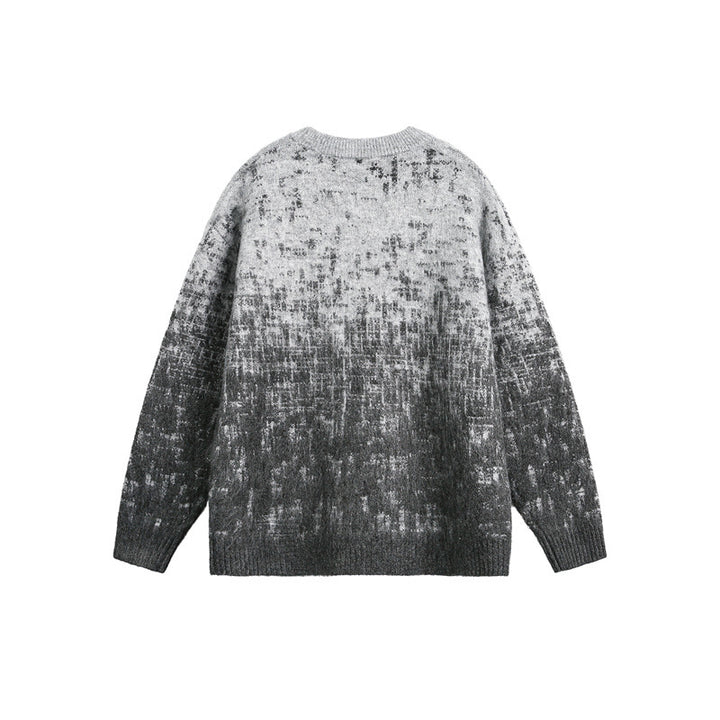 Unisex Oversize Chunky Knit Sweater with Gentle Color Gradient and Round Neck Mune Fashion