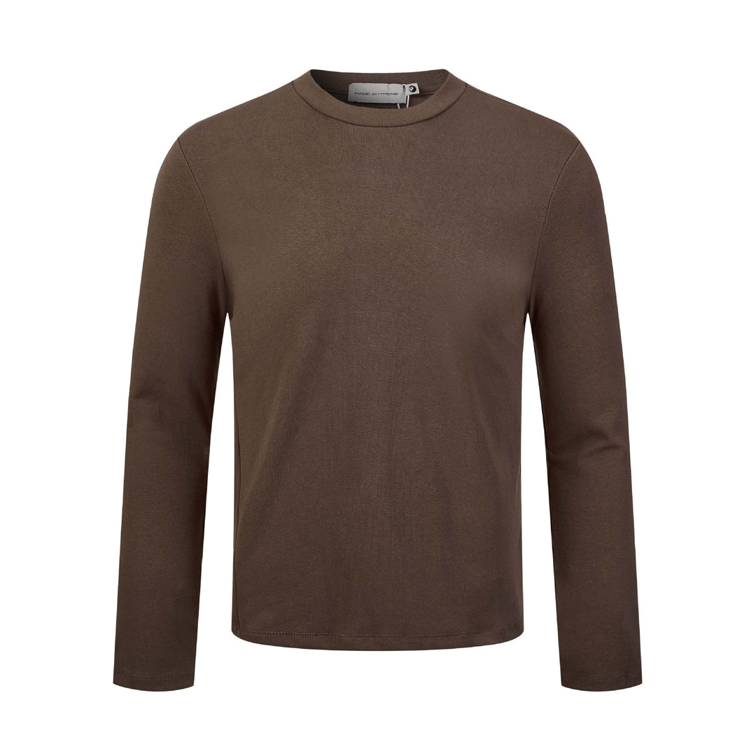 Unisex Fine Long Sleeve Basic Shirt with Round Neck and Slim Fit Mune Fashion