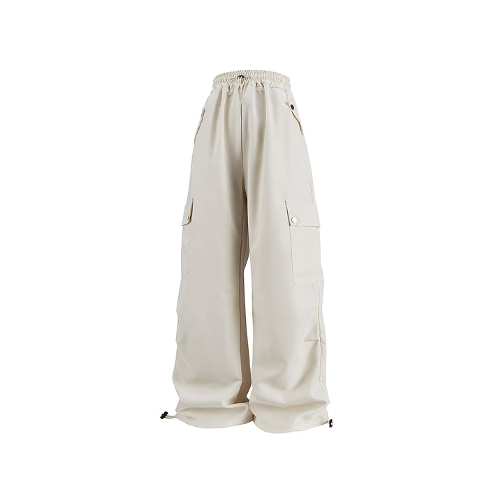 Damen Baggy-Cargo-Hose mit Tunnelzugbund, großen Klappentaschen und verstellbarem Saum Mune Fashion
