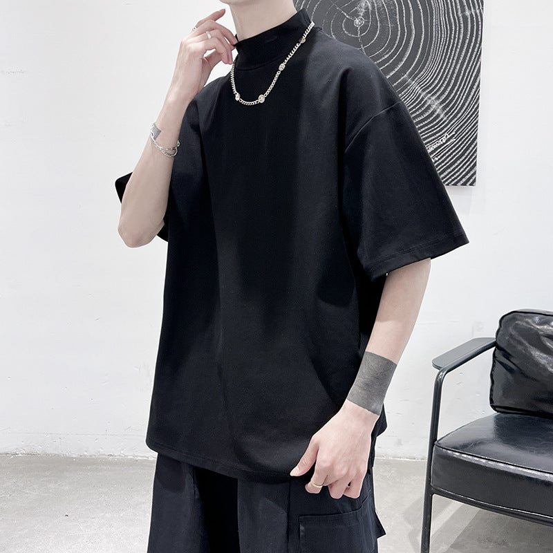 Men's oversized turtleneck T-shirt with half-length sleeves and casual boxy fit Mune Fashion