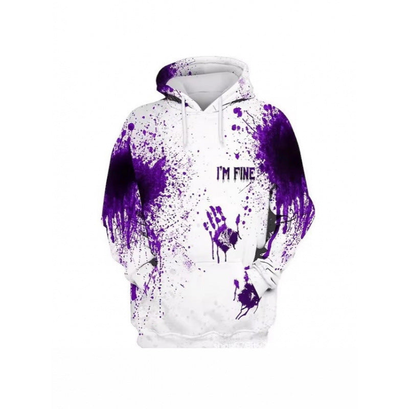 Women's Creative Hoodie with Blood Red Print Mune Fashion