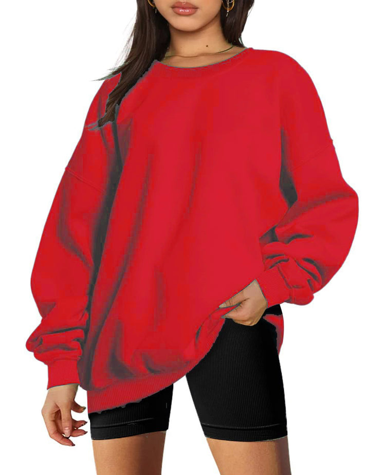 Women's extra long oversized sweatshirt with balloon sleeves, ribbed hem and brushed interior Mune Fashion