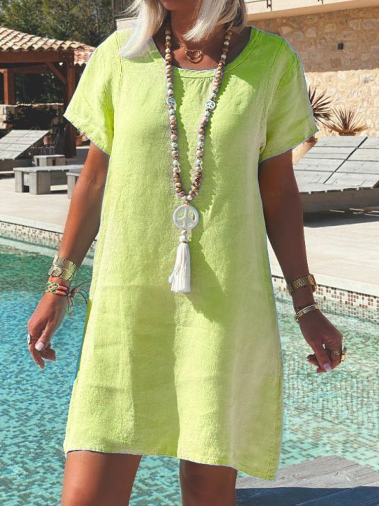 Women's Lightweight Beach Dress Made of Breathable Linen Mune Fashion