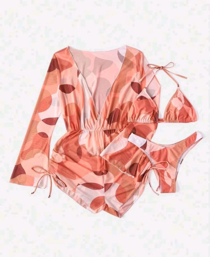 Women's beach outfit with airy tunic and bikini Mune Fashion