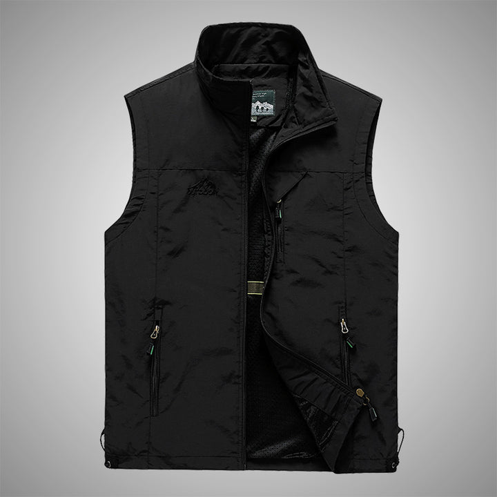 Men's Multifunctional Outdoor Vest with Windproof Cover, Mesh Lining and Zipper Pockets Mune Fashion