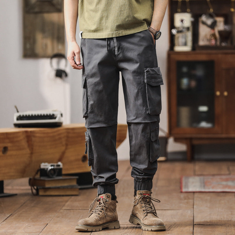Herren Cargo-Joggerhose im Utility-Workwear-Stil mit Tunnelzugbund, elastischen Bündchen und Multifunktionstaschen Mune Fashion