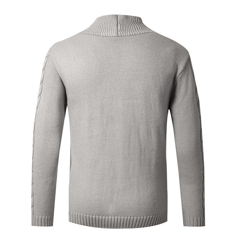 Men's knitted cardigan with shawl collar, cable pattern and button placket Mune Fashion