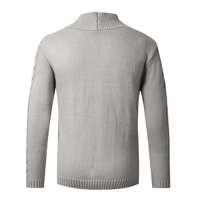 Men's knitted cardigan with shawl collar, cable pattern and button placket Mune Fashion