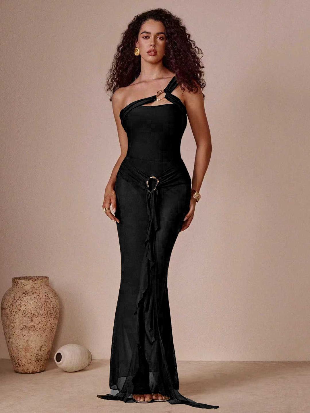 Women Elegant One-Shoulder Maxi Dress Mune Fashion