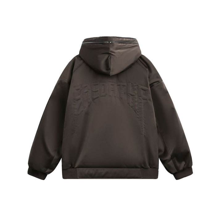 Men's Padded Oversized Bomber Jacket with Hood and Double Zipper Mune Fashion